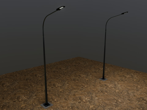 6MT LIGHTING POLE-SINGLE BENDING ARM 3D मॉडल