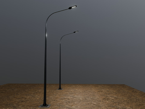 6MT LIGHTING POLE-SINGLE BENDING ARM 3D मॉडल