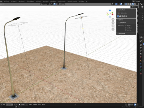 6MT LIGHTING POLE-SINGLE BENDING ARM 3D मॉडल