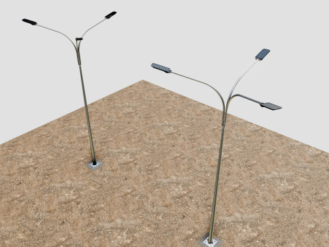 6MT LIGHTING POLE-TRIPLE BENDING ARM 3D 모델