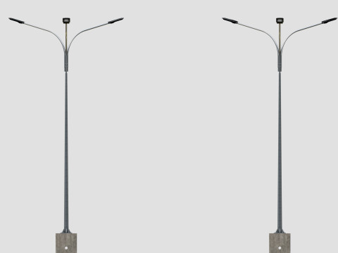 6MT LIGHTING POLE-TRIPLE BENDING ARM 3D 모델