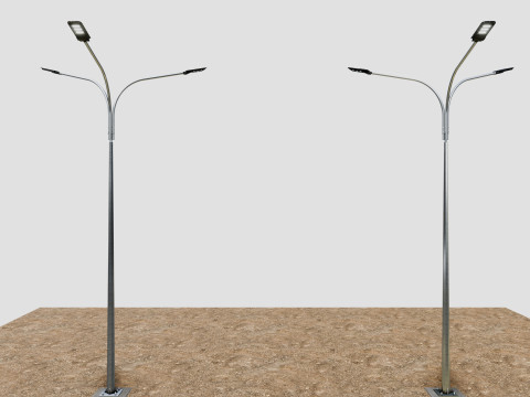 6MT LIGHTING POLE-TRIPLE BENDING ARM 3D 모델