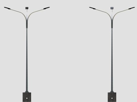 6MT LIGHTING POLE-TRIPLE BENDING ARM 3D 모델