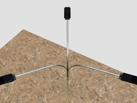 6MT LIGHTING POLE-TRIPLE BENDING ARM 3D 모델