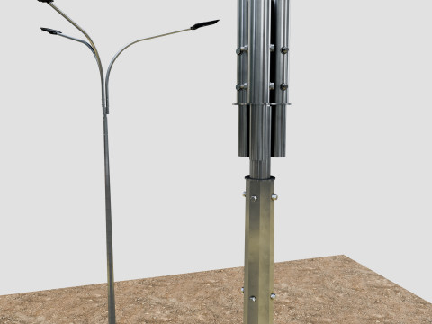 6MT LIGHTING POLE-TRIPLE BENDING ARM 3D 모델
