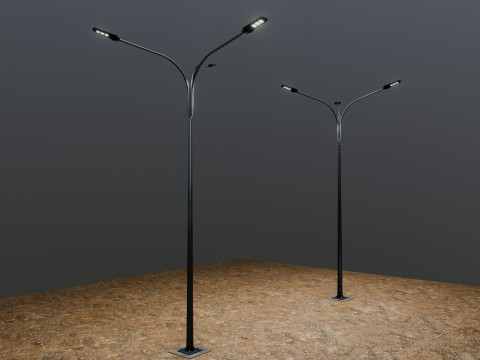 6MT LIGHTING POLE-TRIPLE BENDING ARM 3D 모델