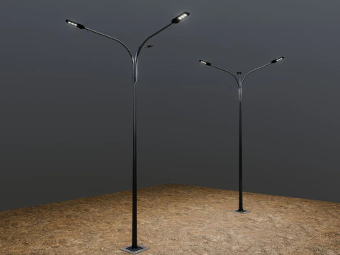 6MT LIGHTING POLE-TRIPLE BENDING ARM 3D Model