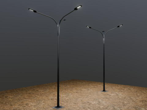 6MT LIGHTING POLE-TRIPLE BENDING ARM 3D 모델