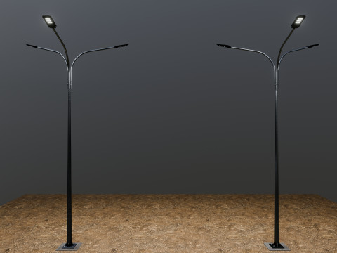 6MT LIGHTING POLE-TRIPLE BENDING ARM 3D 모델