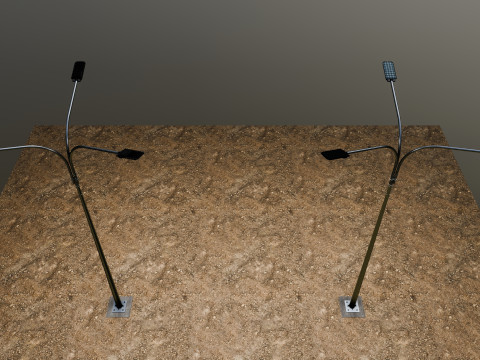 6MT LIGHTING POLE-TRIPLE BENDING ARM 3D 모델