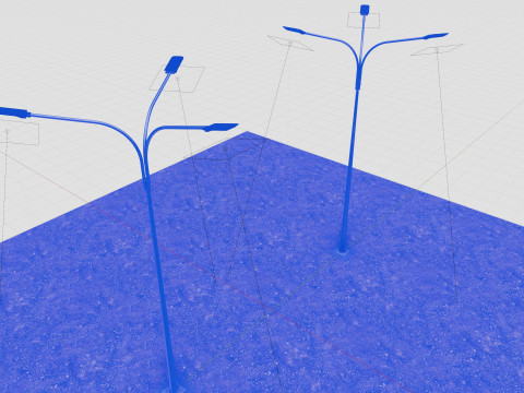 6MT LIGHTING POLE-TRIPLE BENDING ARM 3D 모델