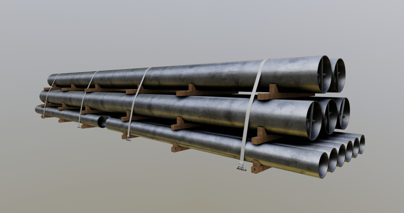 CARGO MODELS FOR TRUCK TRAILER-Pipes Type-1 3D Model .c4d .max .obj .3ds .fbx .stl .blend