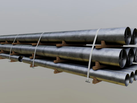 CARGO MODELS FOR TRUCK TRAILER-Pipes Type-1 3D Model