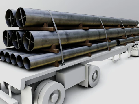 CARGO MODELS FOR TRUCK TRAILER-Pipes Type-1 3D Model