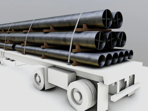 CARGO MODELS FOR TRUCK TRAILER-Pipes Type-1 3D Model