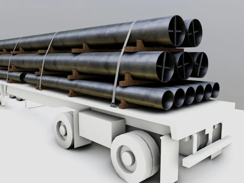 CARGO MODELS FOR TRUCK TRAILER-Pipes Type-1 3D Model