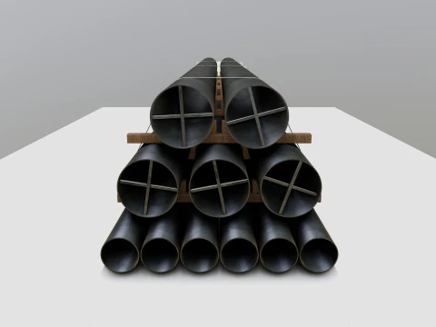 CARGO MODELS FOR TRUCK TRAILER-Pipes Type-1 3D Model