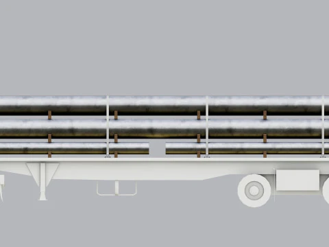 CARGO MODELS FOR TRUCK TRAILER-Pipes Type-1 3D Model