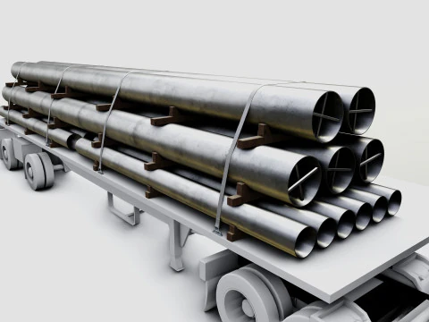 CARGO MODELS FOR TRUCK TRAILER-Pipes Type-1 3D Model