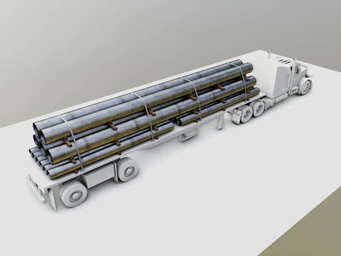 CARGO MODELS FOR TRUCK TRAILER-Pipes Type-1 3D Model