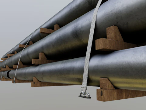 CARGO MODELS FOR TRUCK TRAILER-Pipes Type-1 3D Model