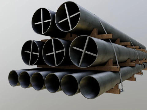 CARGO MODELS FOR TRUCK TRAILER-Pipes Type-1 3D Model