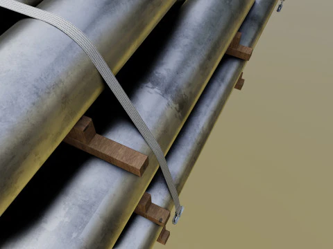 CARGO MODELS FOR TRUCK TRAILER-Pipes Type-1 3D Model