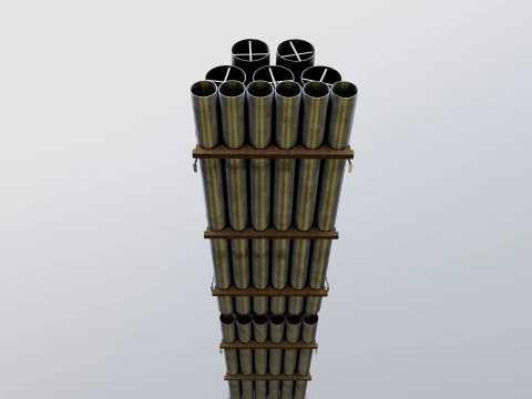 CARGO MODELS FOR TRUCK TRAILER-Pipes Type-1 3D Model