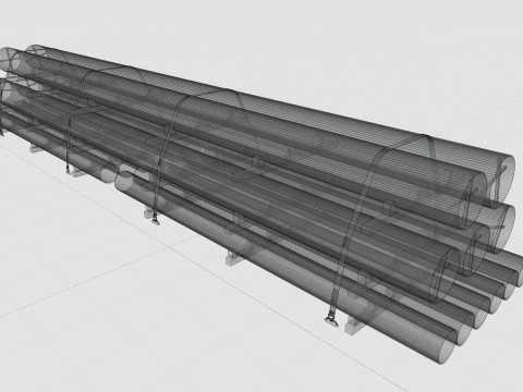 CARGO MODELS FOR TRUCK TRAILER-Pipes Type-1 3D Model