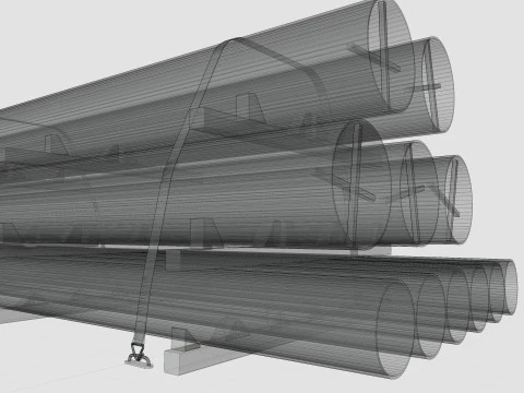 CARGO MODELS FOR TRUCK TRAILER-Pipes Type-1 3D Model