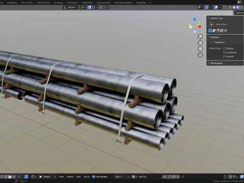 CARGO MODELS FOR TRUCK TRAILER-Pipes Type-1 3D Model