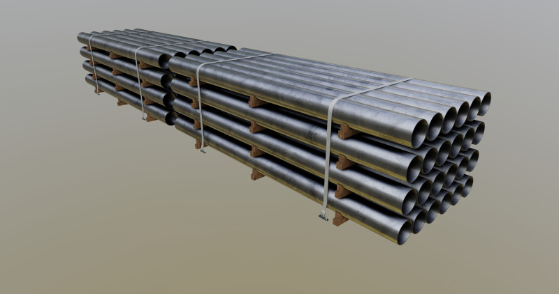 CARGO MODELS FOR TRUCK TRAILER-Pipes Type-2 3D Model .c4d .max .obj .3ds .fbx .stl .blend