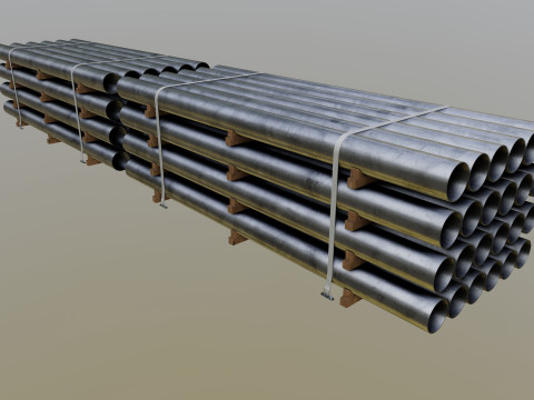 CARGO MODELS FOR TRUCK TRAILER-Pipes Type-2 3D Model