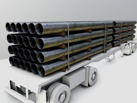 CARGO MODELS FOR TRUCK TRAILER-Pipes Type-2 3D Model