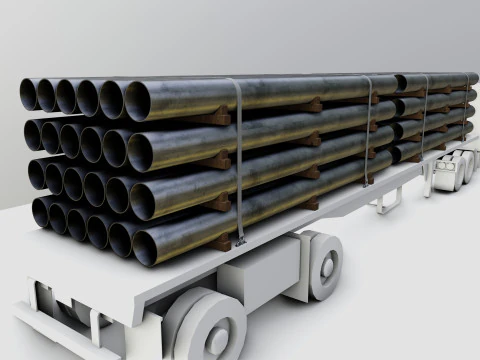 MODELOS DE CARGA PARA REBOQUE DE CAMINH&Atilde;O-Tubos Tipo-2 Modelo 3D