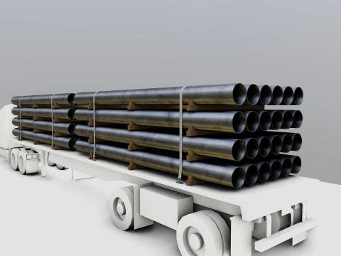 MODELOS DE CARGA PARA REBOQUE DE CAMINH&Atilde;O-Tubos Tipo-2 Modelo 3D