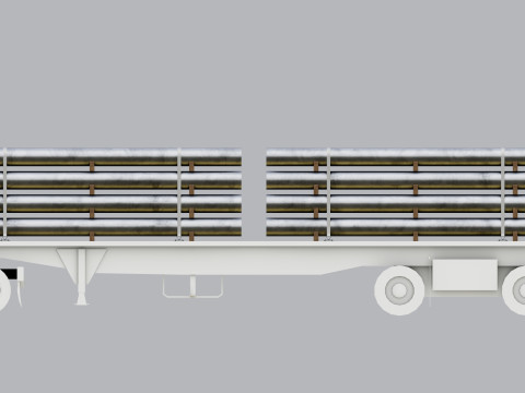 CARGO MODELS FOR TRUCK TRAILER-Pipes Type-2 3D Model