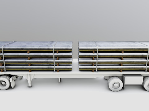 CARGO MODELS FOR TRUCK TRAILER-Pipes Type-2 3D Model