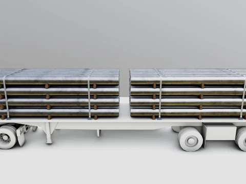 MODELOS DE CARGA PARA REBOQUE DE CAMINH&Atilde;O-Tubos Tipo-2 Modelo 3D