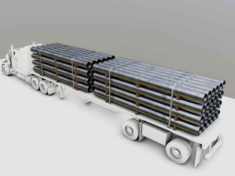CARGO MODELS FOR TRUCK TRAILER-Pipes Type-2 3D Model
