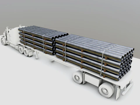 MODELOS DE CARGA PARA REBOQUE DE CAMINH&Atilde;O-Tubos Tipo-2 Modelo 3D