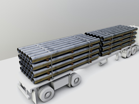 CARGO MODELS FOR TRUCK TRAILER-Pipes Type-2 3D Model