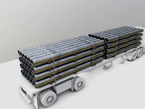 MODELOS DE CARGA PARA REBOQUE DE CAMINH&Atilde;O-Tubos Tipo-2 Modelo 3D
