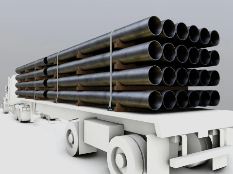 MODELOS DE CARGA PARA REBOQUE DE CAMINH&Atilde;O-Tubos Tipo-2 Modelo 3D