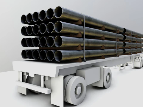 MODELOS DE CARGA PARA REBOQUE DE CAMINH&Atilde;O-Tubos Tipo-2 Modelo 3D