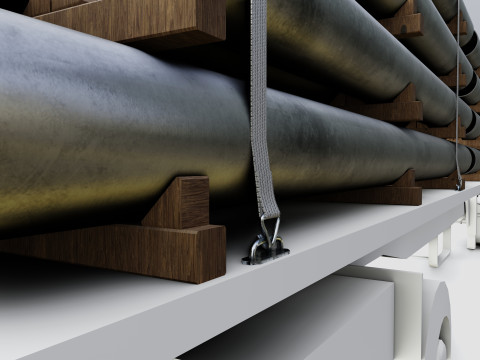 CARGO MODELS FOR TRUCK TRAILER-Pipes Type-2 3D Model