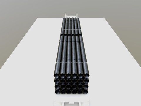 CARGO MODELS FOR TRUCK TRAILER-Pipes Type-2 3D Model