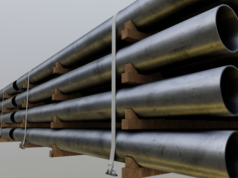 CARGO MODELS FOR TRUCK TRAILER-Pipes Type-2 3D Model