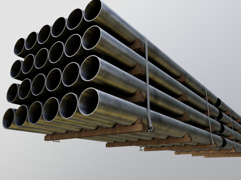 CARGO MODELS FOR TRUCK TRAILER-Pipes Type-2 3D Model