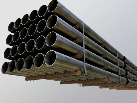 MODELOS DE CARGA PARA REBOQUE DE CAMINH&Atilde;O-Tubos Tipo-2 Modelo 3D